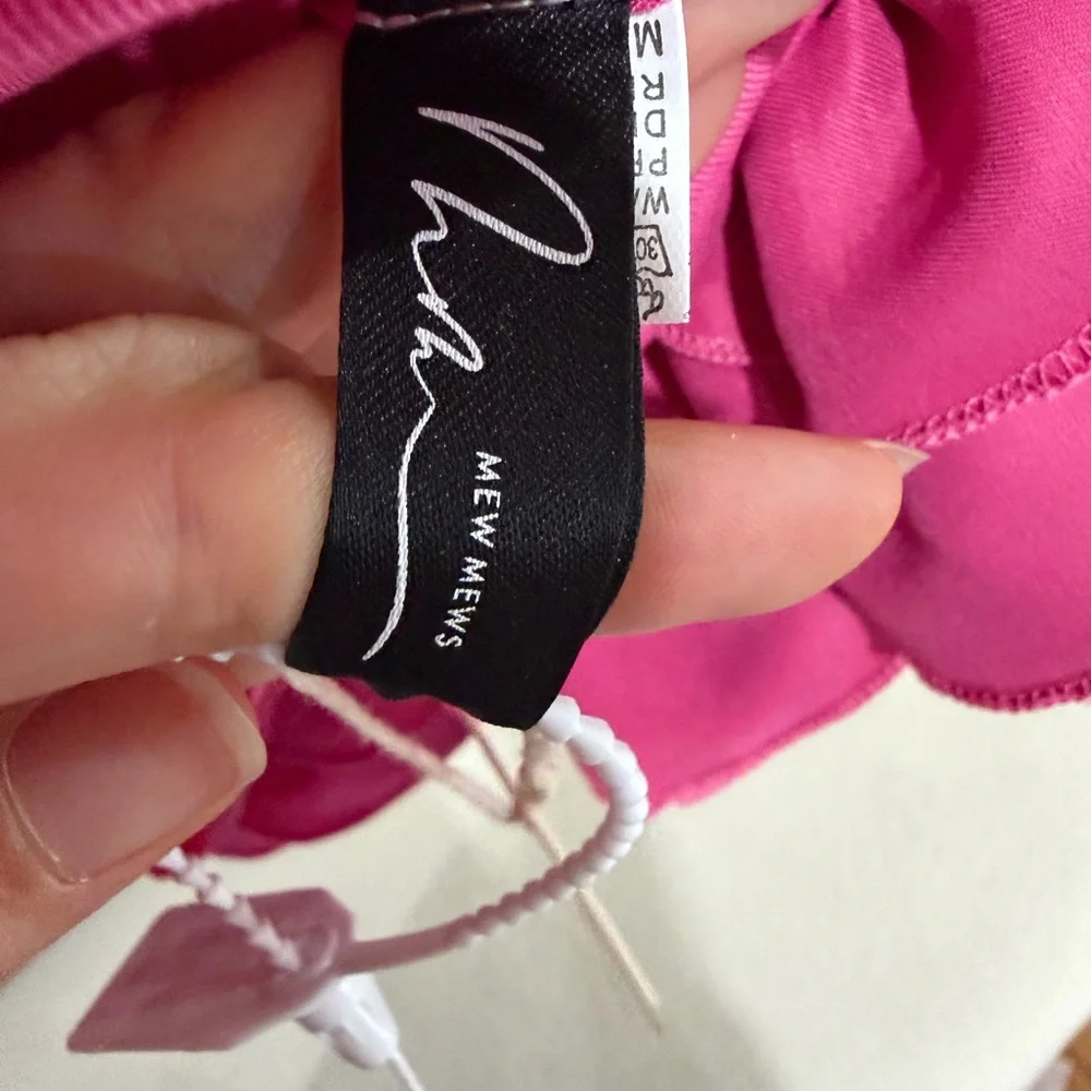 NWT Mew Mews Birtin Strapless Flower Mini Dress In Pink Size M - Picture 7 of 11